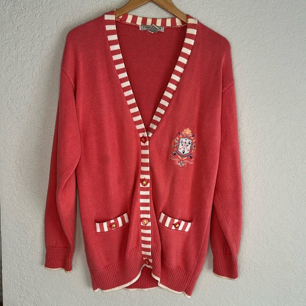 Vintage IZOD Club Golf Cardigan Sweater Embroidered 90s Country Club Old Money